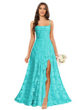 Women’s Ruffled Bridesmaid Dresses Scoop Neck Floral Chiffon Formal Dress Wrap Pleated Wedding Guest Dress