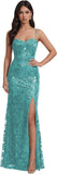 Mermaid Sequin Lace Prom Dresses Long for Women 2026 Spaghetti Straps Corset Formal Evening Party Gown with Slit