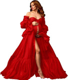 Tulle Maternity Dresses for Photoshoot Long Puffy Bridal Lingeria Robe Pregnancy Gowns Bathgown BabyShower Dress