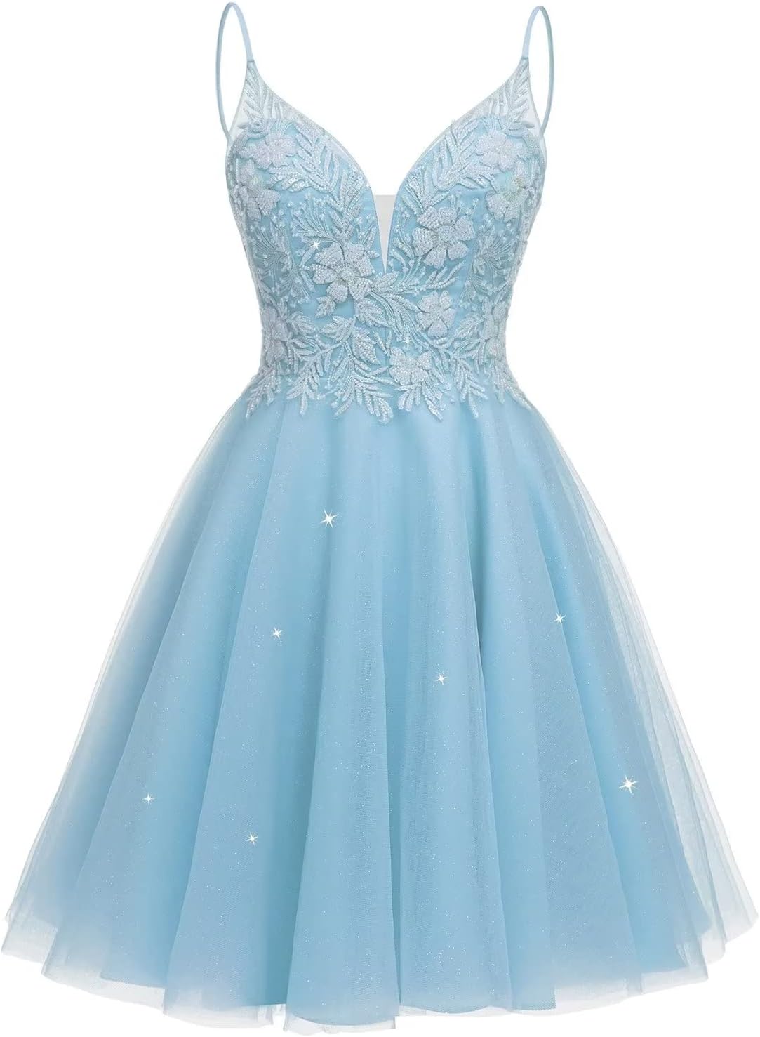 Sparkly Tulle Homecoming Dresses Short Lace Prom Dresses for Teens Mini Cocktail Dress