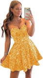Sequin Short Homecoming Dresses for Teens Sparkly A Line Prom Dress Tight Cocktail Dresses Evening Gown with Pocket
