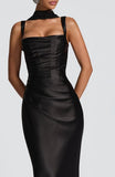 Mermaid Bridesmaid Dresses with Scarf 2027 Long Satin Spaghetti Straps Ruched Formal Evening Party Dress for Women