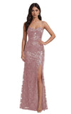 Mermaid Sequin Lace Prom Dresses Long for Women 2026 Spaghetti Straps Corset Formal Evening Party Gown with Slit