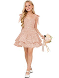 Sparkly Sequin Flower Girl Dress Tiered Cute Bow Spaghetti Straps Sweetheart Toddler Formal Dresses 2026