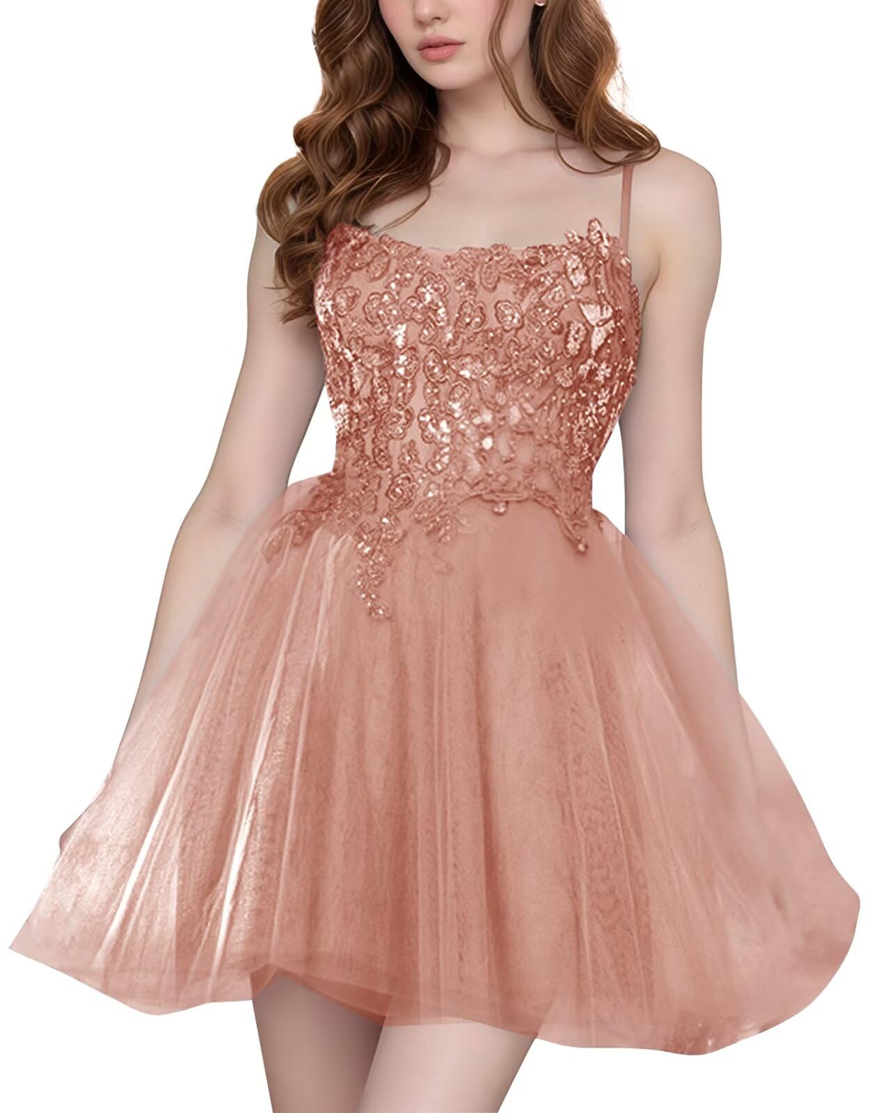 Tulle Homecoming Dresses Short Wedding Dresses 2026 Spaghetti Strap Prom Dress A Line Lace Applique Formal Party Gown