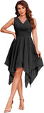 Women's Short Bridesmaid Dresses 2025 V Neck Ruched Chiffon Formal Cocktail Party Dress