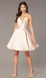 Women's Short Homecoming Dresses for Teens 2025 V Neck Satin Prom Cocktail Gowns