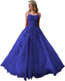 Ballkleider, langes Ballkleid für Damen, Spaghettiträger, Tüll, A-Linie, sexy, rückenfrei, formelle Partykleider mit Taschen 