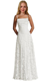 Lace Floral Junior Bridesmaid Dresses Long Spaghetti Strap Prom Dress for Teens Formal Gown Flower Girls Dress