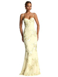 Spaghetti Straps Mermaid Prom Dress 2026 Floral Embroidery Long Corset Formal Evening Gowns