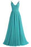 Lace Bridesmaid Dresses for Wedding with Slit Spaghetti Straps Chiffon Aline Formal Evening Party Gowns