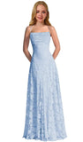 Lace Floral Junior Bridesmaid Dresses Long Spaghetti Strap Prom Dress for Teens Formal Gown Flower Girls Dress