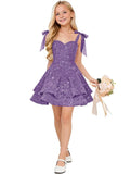 Sparkly Sequin Flower Girl Dress Tiered Cute Bow Spaghetti Straps Sweetheart Toddler Formal Dresses 2026