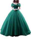 Tulle Ball Gown Cinderella's Off Shoulder Quinceanera Dress Wedding Dresses Evening Formal Gown
