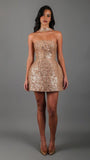 Strapless Sequin Homecoming Dresses for Teens Short Prom Dress Sparkly A-Line Cocktail Party Gowns with Pockets