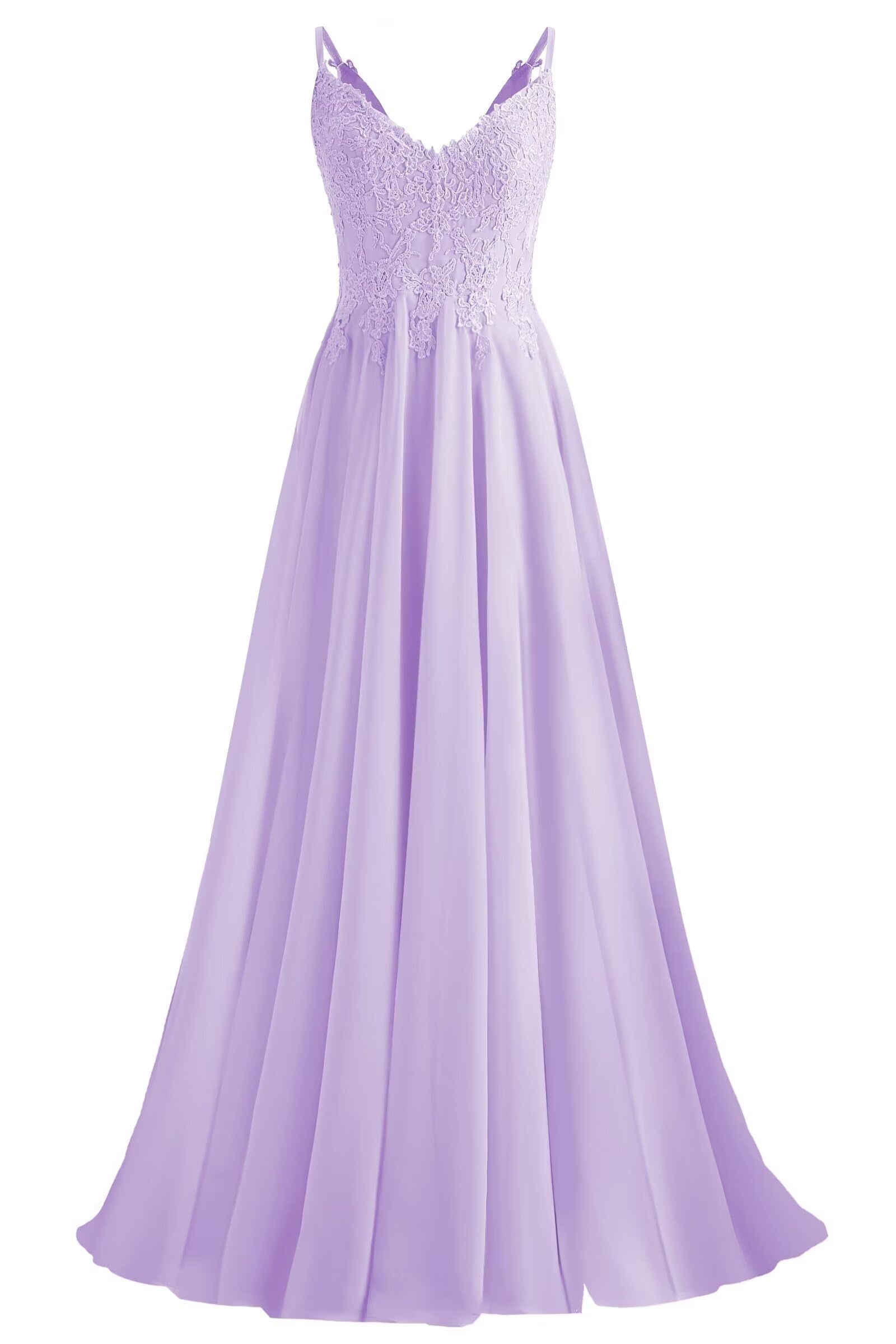 Lace Bridesmaid Dresses for Wedding with Slit Spaghetti Straps Chiffon Aline Formal Evening Party Gowns