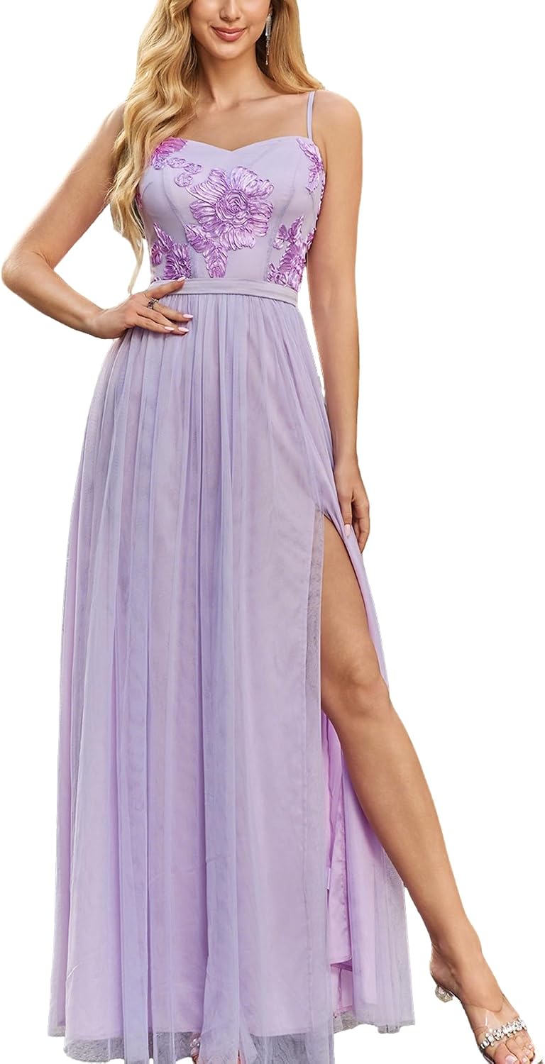 Women's Formal Choir Dress Elegant Midi Mesh Embroidered for Wedding Guest Bridesmaid Cocktail Party Flowy Prom Dress