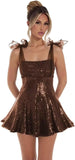 Spaghetti Straps Sequin Homecoming Dresses for Teens Short Prom Dress Sparkly A-Line Cocktail Party Gowns