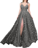 Sparkly Prom Dresses for Teens 2027 3D Butterfly Tulle Spaghetti Straps Long Slit Backless Party Gowns