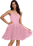 Tulle Homecoming Dresses Teens Lace Beaded Party Dress Juniors Short Prom Dresses