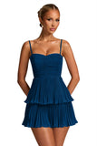 Chiffon Homecoming Dresses for Teens 2026 Spaghetti Straps Short Mini Dress A Line Formal Cocktail Party Prom Dress