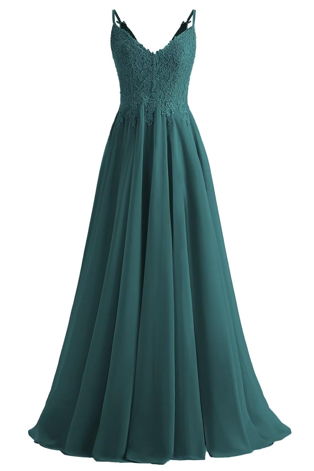 Lace Bridesmaid Dresses for Wedding with Slit Spaghetti Straps Chiffon Aline Formal Evening Party Gowns