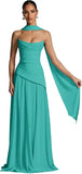 Kingbridal Strapless Bridesmaid Dresses with Scarf 2026 Long A-line Prom Formal Dress