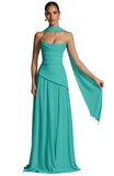 Kingbridal Strapless Bridesmaid Dresses with Scarf 2026 Long A-line Prom Formal Dress