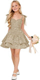 Sparkly Sequin Flower Girl Dress Tiered Cute Bow Spaghetti Straps Sweetheart Toddler Formal Dresses 2026