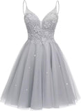 Sparkly Tulle Homecoming Dresses Short Lace Prom Dresses for Teens Mini Cocktail Dress