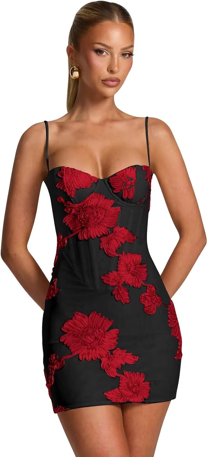 Spaghetti Straps Short Homecoming Dresses 2026 Mini Tight Embroidery Corset Prom Evening Cocktail Dress