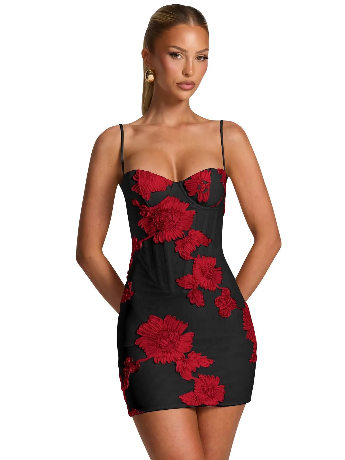 Spaghetti Straps Short Homecoming Dresses 2026 Mini Tight Embroidery Corset Prom Evening Cocktail Dress