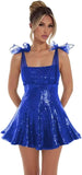 Sparkly Sequin Homecoming Dresses for Teens 2027 Spaghetti Strap Short Prom Dress with Bow Glitter Tulle Cocktail Party Gown