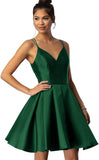 Women's Short Homecoming Dresses for Teens 2025 V Neck Satin Prom Cocktail Gowns