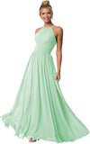 Women's Halter Bridesmaid Dresses Long Chiffon Formal Dresses Evening Party Dress 2026
