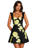 Floral Homecoming Dresses for Teens Short Princess A Line Mini Prom Cocktail Party Gowns