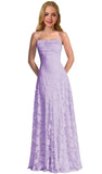 Lace Floral Junior Bridesmaid Dresses Long Spaghetti Strap Prom Dress for Teens Formal Gown Flower Girls Dress