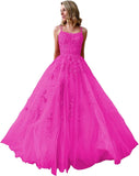 Ballkleider, langes Ballkleid für Damen, Spaghettiträger, Tüll, A-Linie, sexy, rückenfrei, formelle Partykleider mit Taschen 