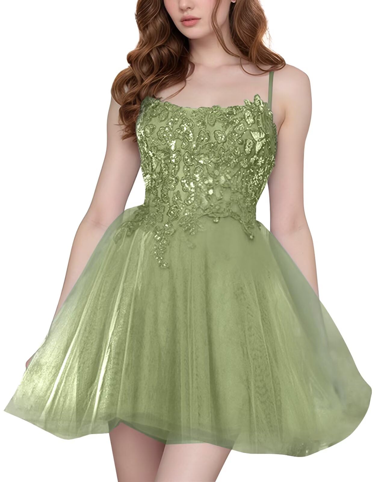 Tulle Homecoming Dresses Short Wedding Dresses 2026 Spaghetti Strap Prom Dress A Line Lace Applique Formal Party Gown