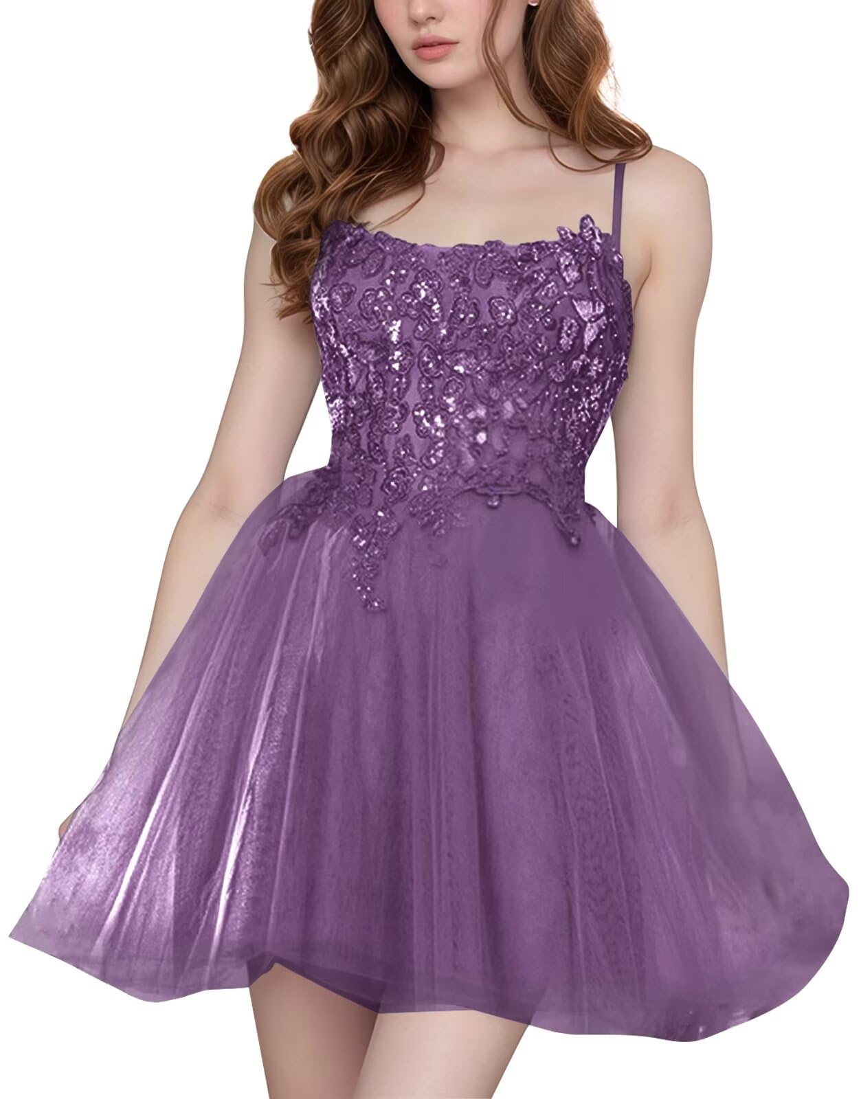 Tulle Homecoming Dresses Short Wedding Dresses 2026 Spaghetti Strap Prom Dress A Line Lace Applique Formal Party Gown