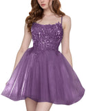 Tulle Homecoming Dresses Short Wedding Dresses 2026 Spaghetti Strap Prom Dress A Line Lace Applique Formal Party Gown
