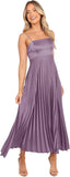 Midi Pleated Bridesmaid Dresses for Women Tea Length Formal Wedding Guest Dresses Prom Formal Gowns