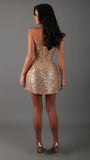 Strapless Sequin Homecoming Dresses for Teens Short Prom Dress Sparkly A-Line Cocktail Party Gowns with Pockets
