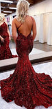 Women's Strapless Sequin Prom Dresses with Train Criss-Cross Mermaid Long Formal Evening Gowns