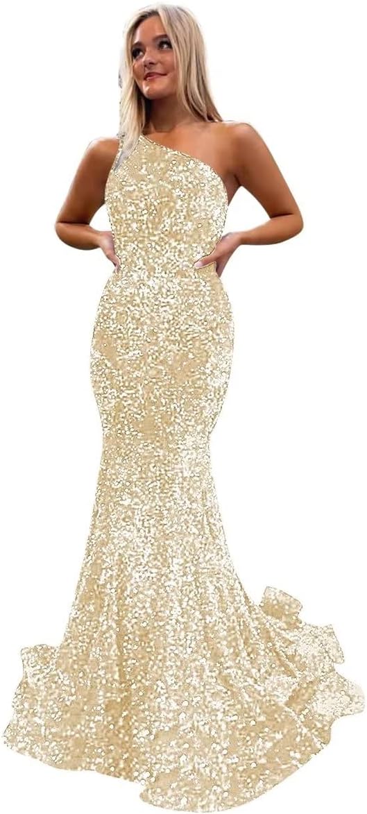 Women's Strapless Sequin Prom Dresses with Train Criss-Cross Mermaid Long Formal Evening Gowns