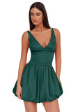 V Neck Satin Homecoming Dresses for Teens 2027 Short Prom Dress A-Line Backless Cocktail Party Gowns with Pockets