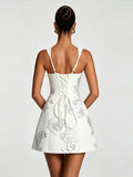 Floral Tulle Homecoming Dresses 2026 Corset A Line Mini Graduation Dress Short Cocktail Party Gown