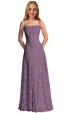 Lace Floral Junior Bridesmaid Dresses Long Spaghetti Strap Prom Dress for Teens Formal Gown Flower Girls Dress