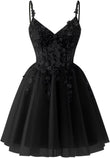 Lace Applique Tulle Homecoming Dresses for Teens Sparkly 3D Flower Short Prom Dress Sequin Quinceanera DAMA Dress