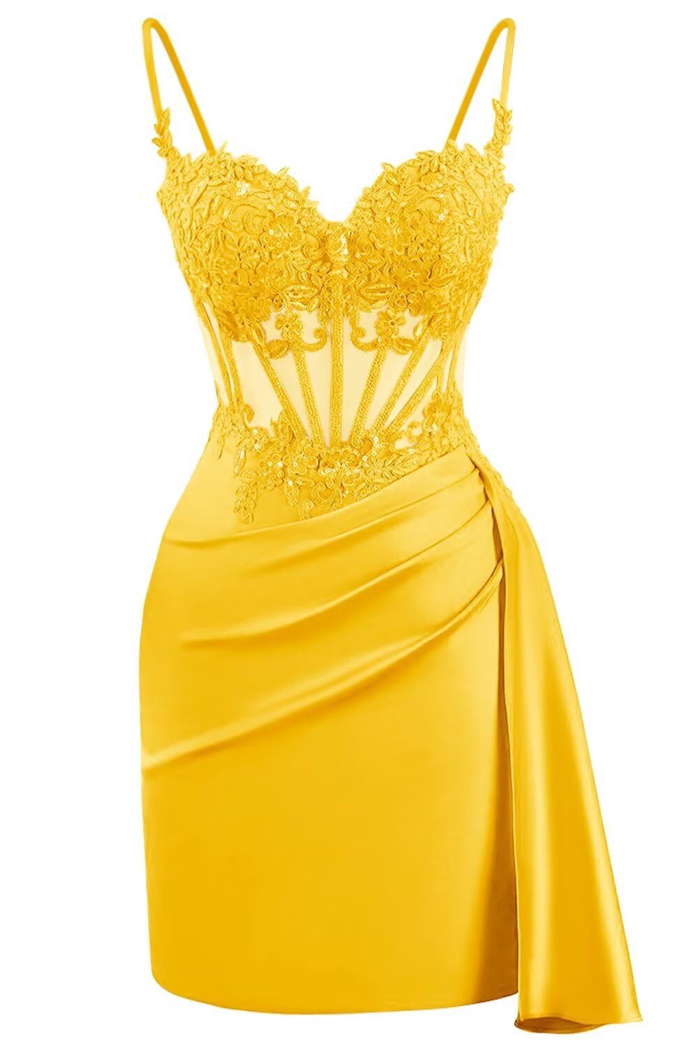Lace Satin Homecoming Dresses for Teens 2027 Short Prom Dress Spaghetti Straps Corset Cocktail Formal Evening Gowns